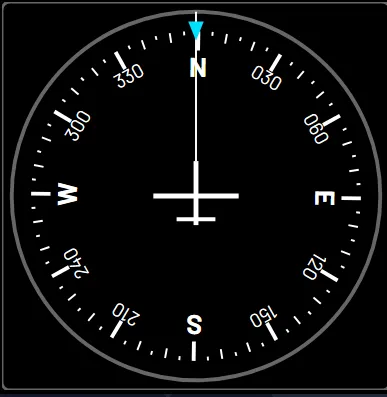 Radio Navigator direction indicator with heading bug