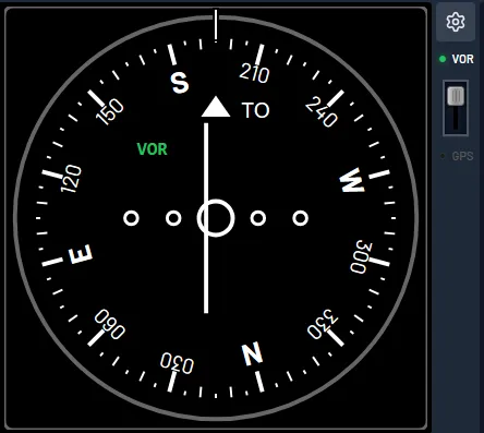 Radio Navigator OBS course deviation indicator for VOR tracking